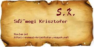 Sümegi Krisztofer névjegykártya